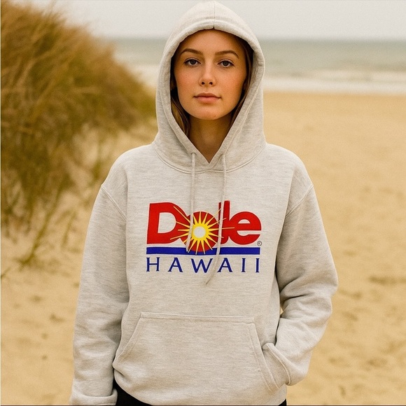 Dole Hawaii Light Grey Hoodie Size Medium - Picture 2 of 4